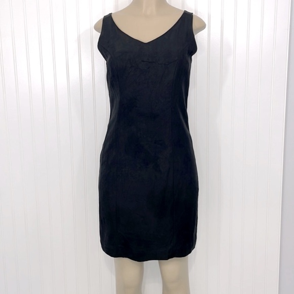 Tommy Bahama Black 100% Silk Sleeveless Dress V-Neck V-Back Size 6